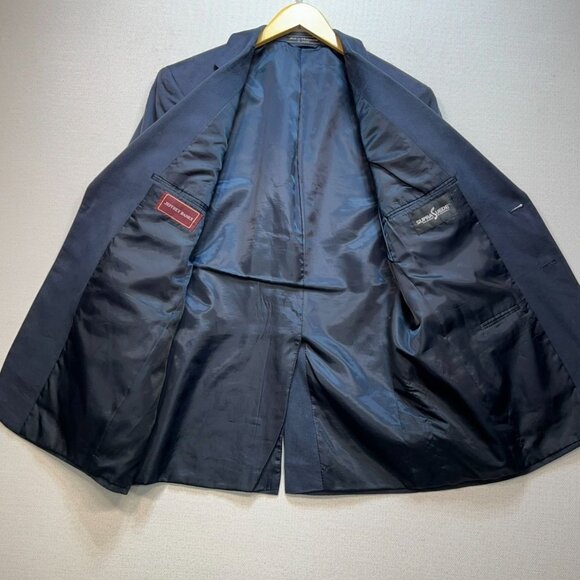 Jeffrey Banks Men's Supra Suede Sport Coat Suit Jacket Long Sleeve Size 42 Blue - Picture 6 of 13